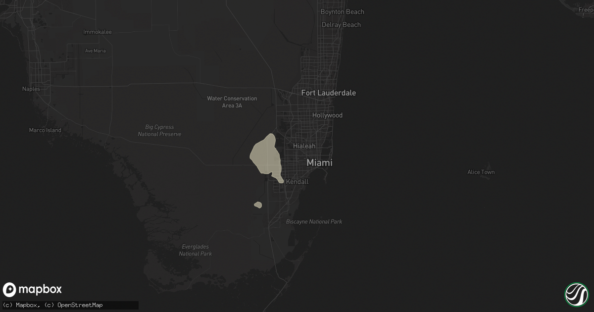 Hail map in Miami, FL on May 6, 2019