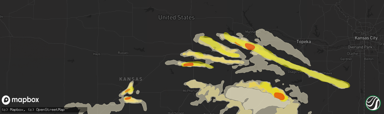 Hail map in Salina, KS on May 6, 2019