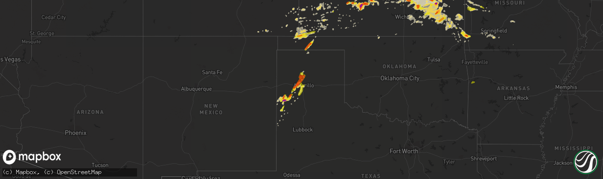 Hail map on May 6, 2019