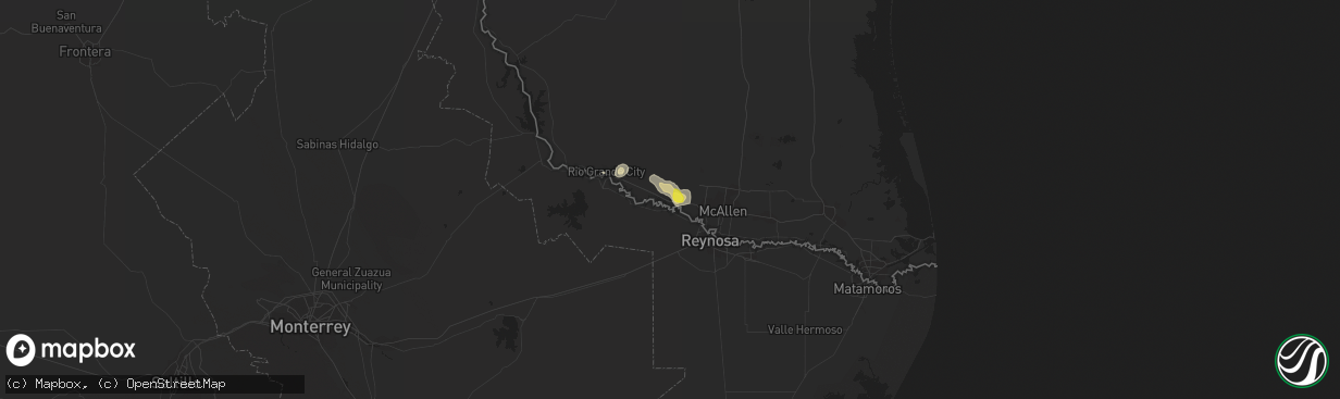 Hail map in La Joya, TX on May 6, 2020