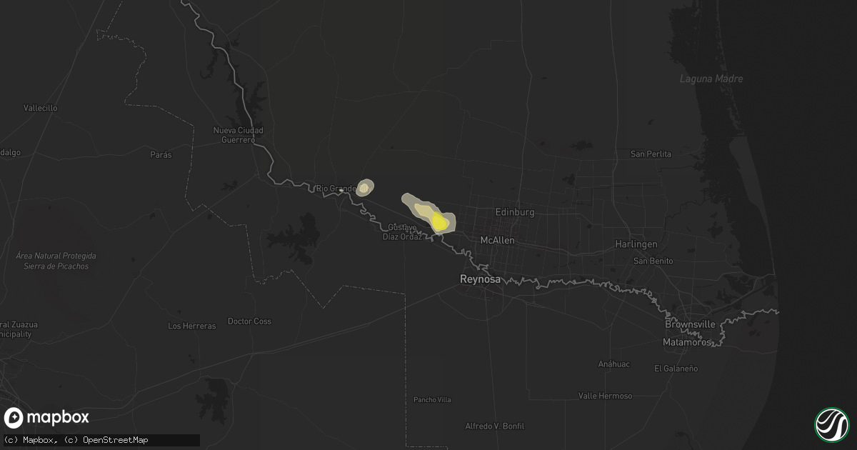 Hail map in La Joya, TX on May 6, 2020