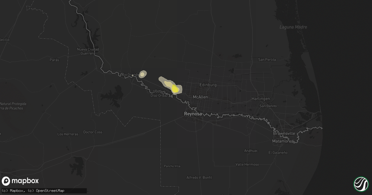 Hail map in Mission, TX on May 6, 2020