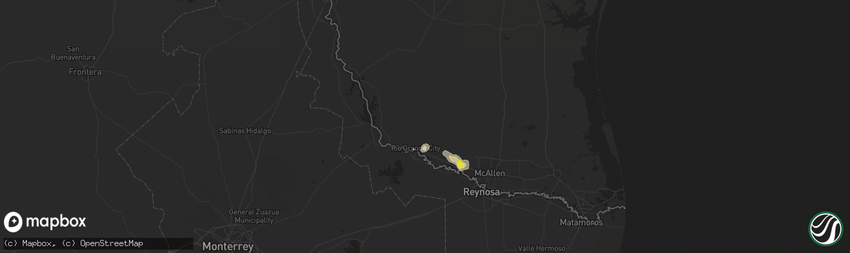 Hail map in Rio Grande City, TX on May 6, 2020