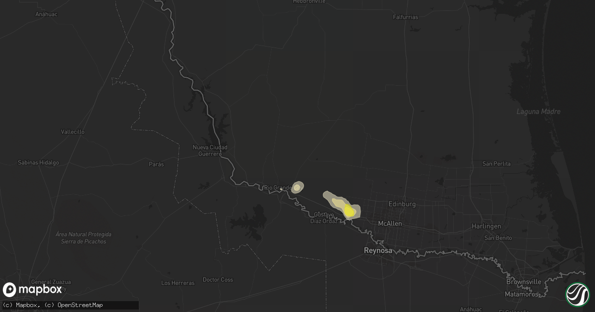 Hail map in Rio Grande City, TX on May 6, 2020
