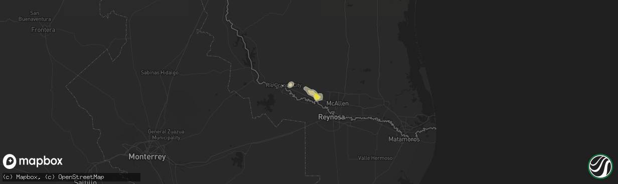 Hail map in Sullivan City, TX on May 6, 2020