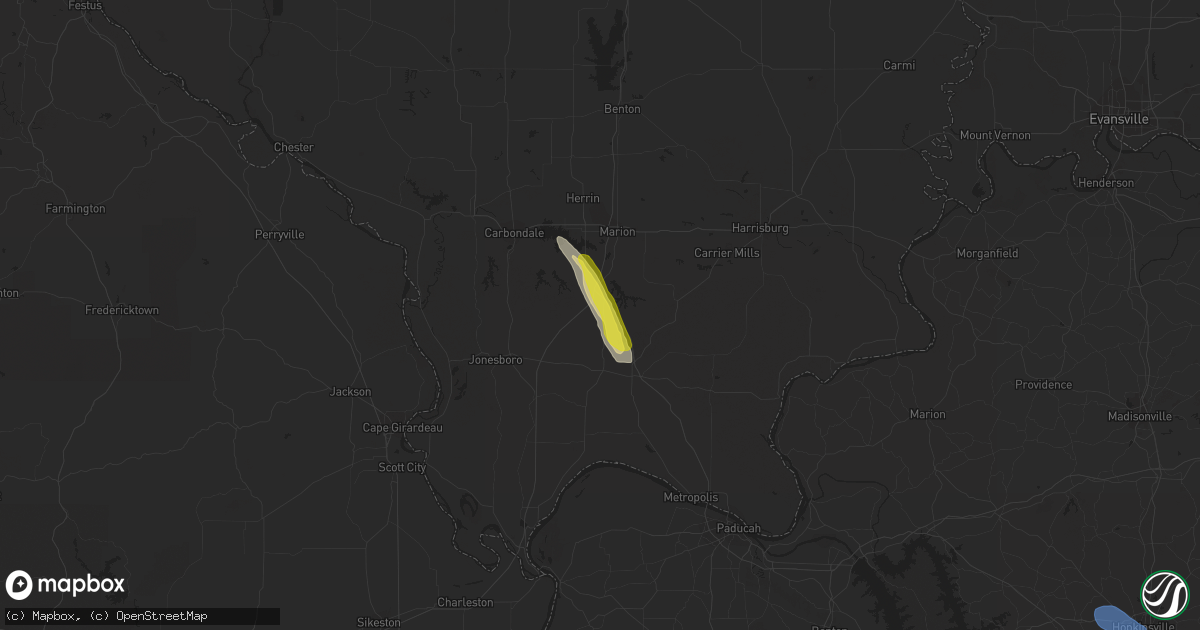 Hail map in Goreville, IL on May 6, 2021
