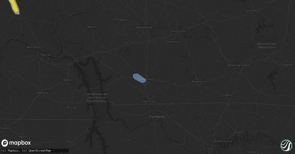 Hail map in Hopkinsville, KY on May 6, 2021