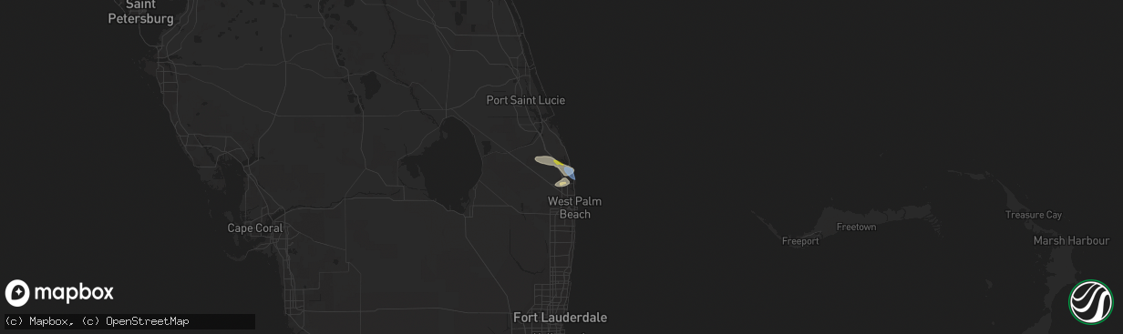 Hail map in Jupiter, FL on May 6, 2021