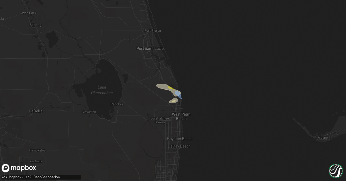 Hail map in Jupiter, FL on May 6, 2021