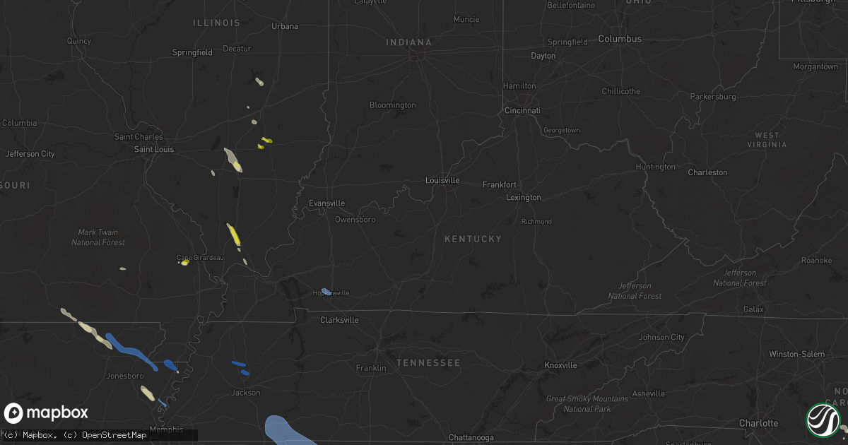 Hail map in Kentucky on May 6, 2021