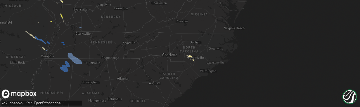 Hail map in North Carolina on May 6, 2021