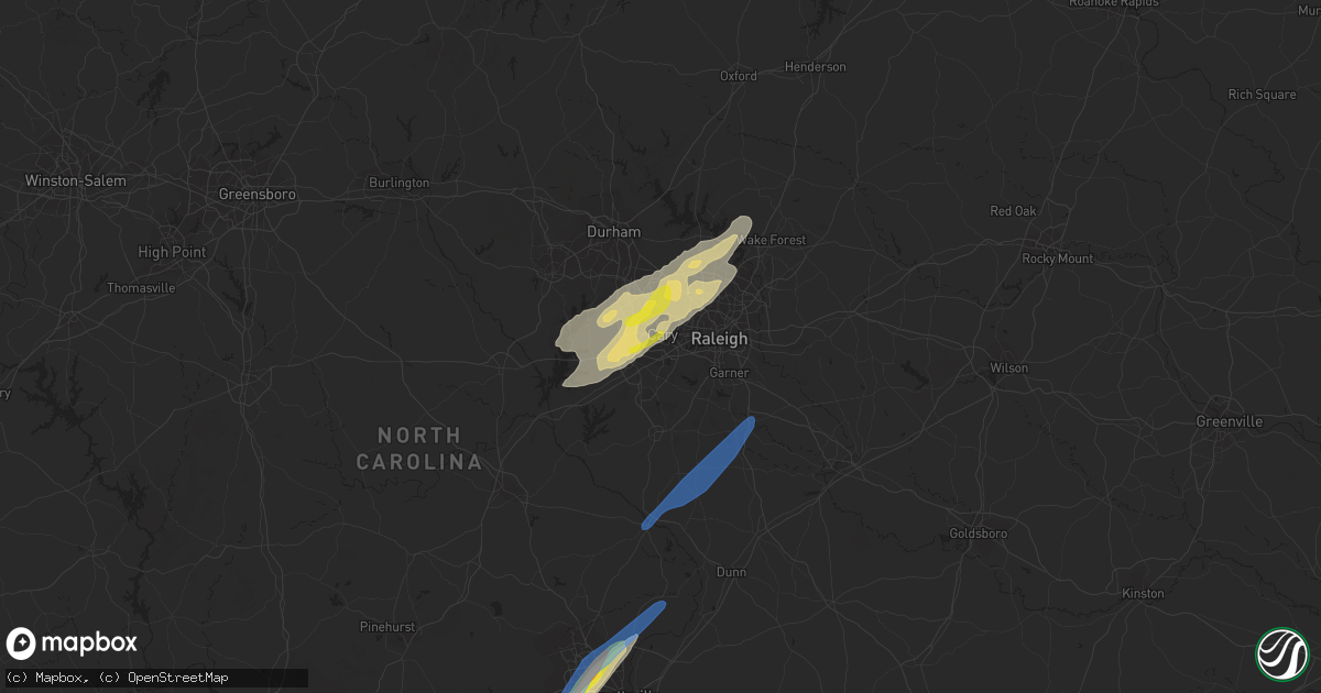 Hail map in Cary, NC on May 6, 2022