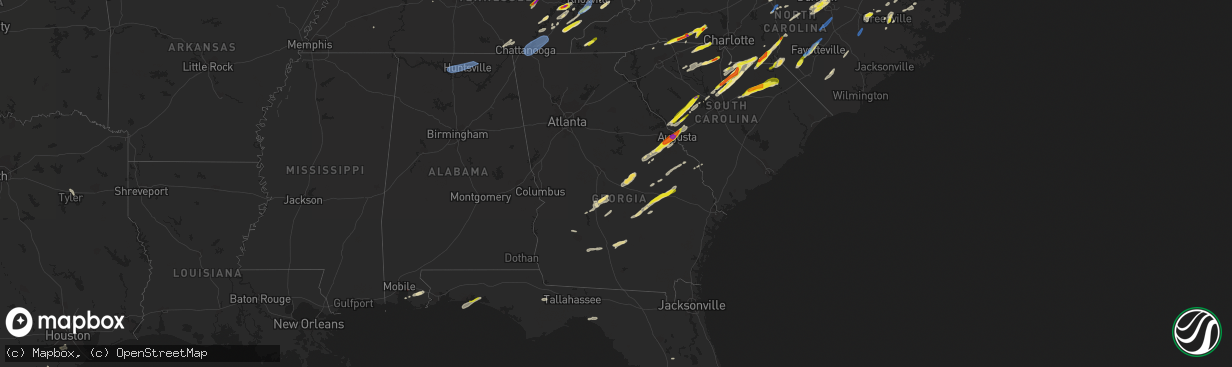 Hail map in Georgia on May 6, 2022