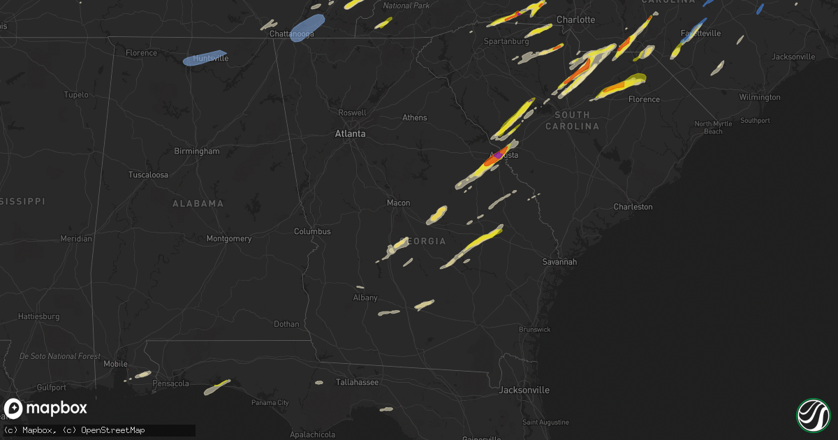 Hail map in Georgia on May 6, 2022