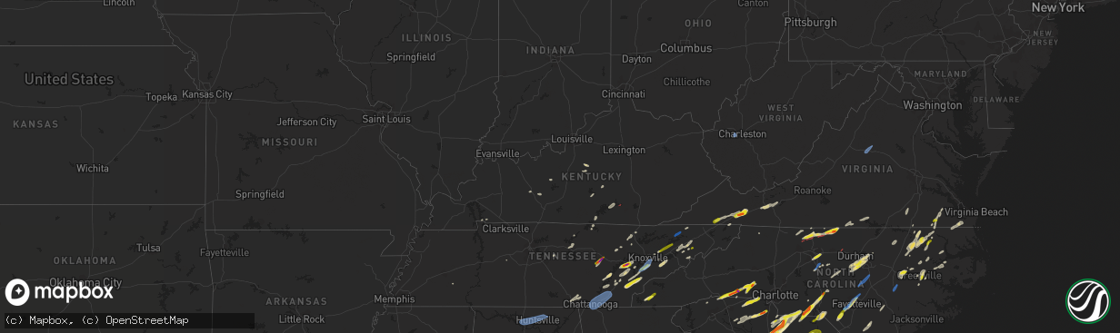 Hail map in Kentucky on May 6, 2022
