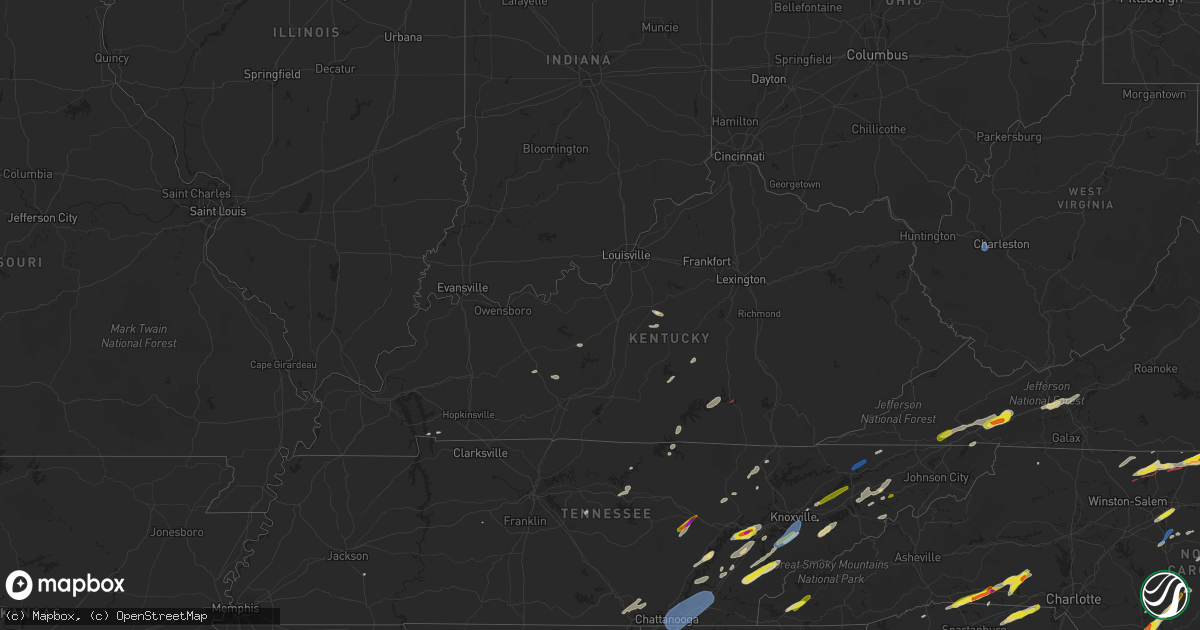 Hail map in Kentucky on May 6, 2022