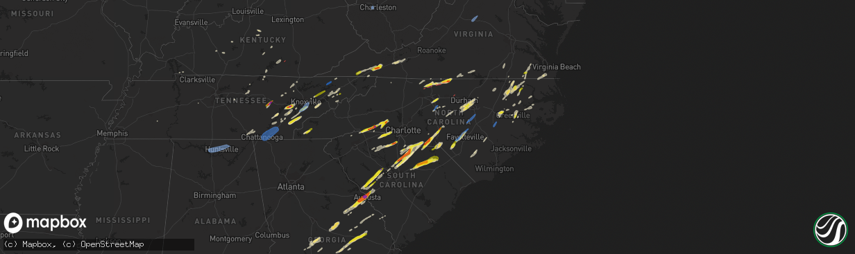 Hail map in North Carolina on May 6, 2022