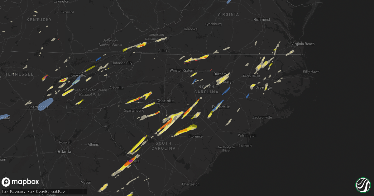 Hail map in North Carolina on May 6, 2022