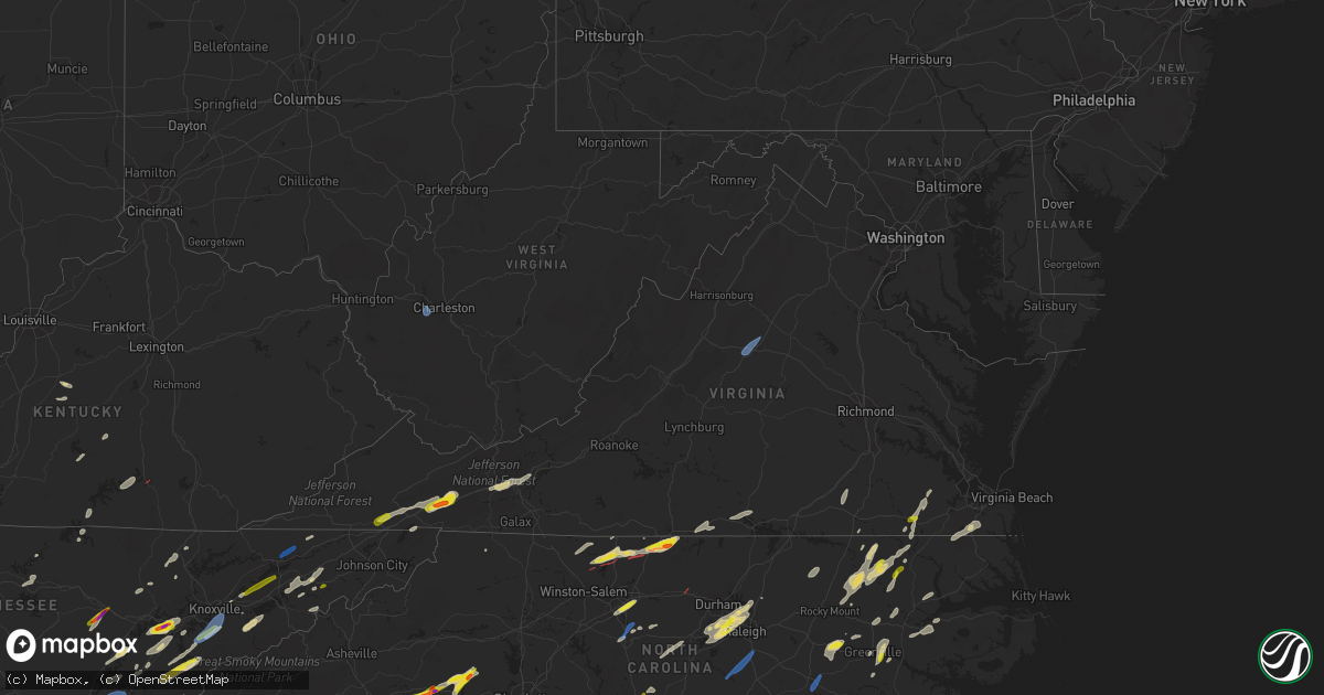 Hail map in Virginia on May 6, 2022