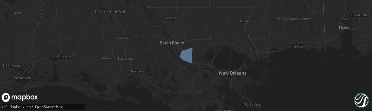 Hail map in French Settlement, LA on May 6, 2023