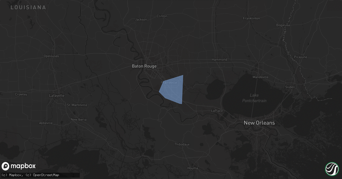 Hail map in Geismar, LA on May 6, 2023
