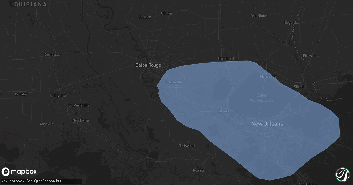 Hail map in Gonzales, LA on May 6, 2023