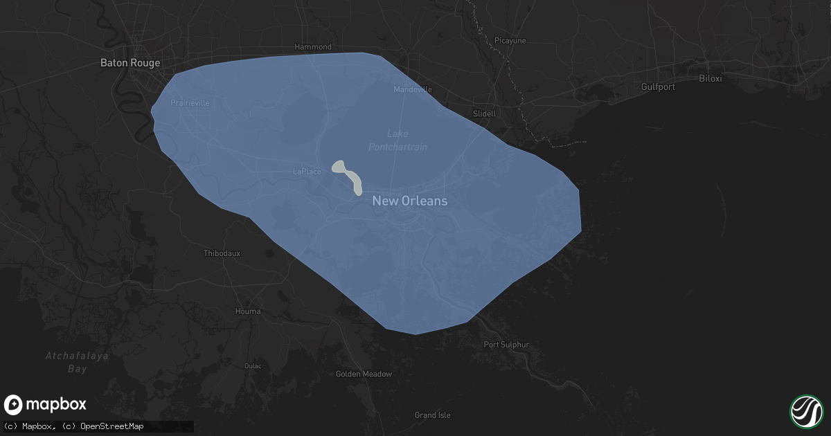 Hail map in Gretna, LA on May 6, 2023