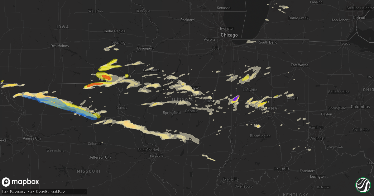 Hail map in Illinois on May 6, 2023