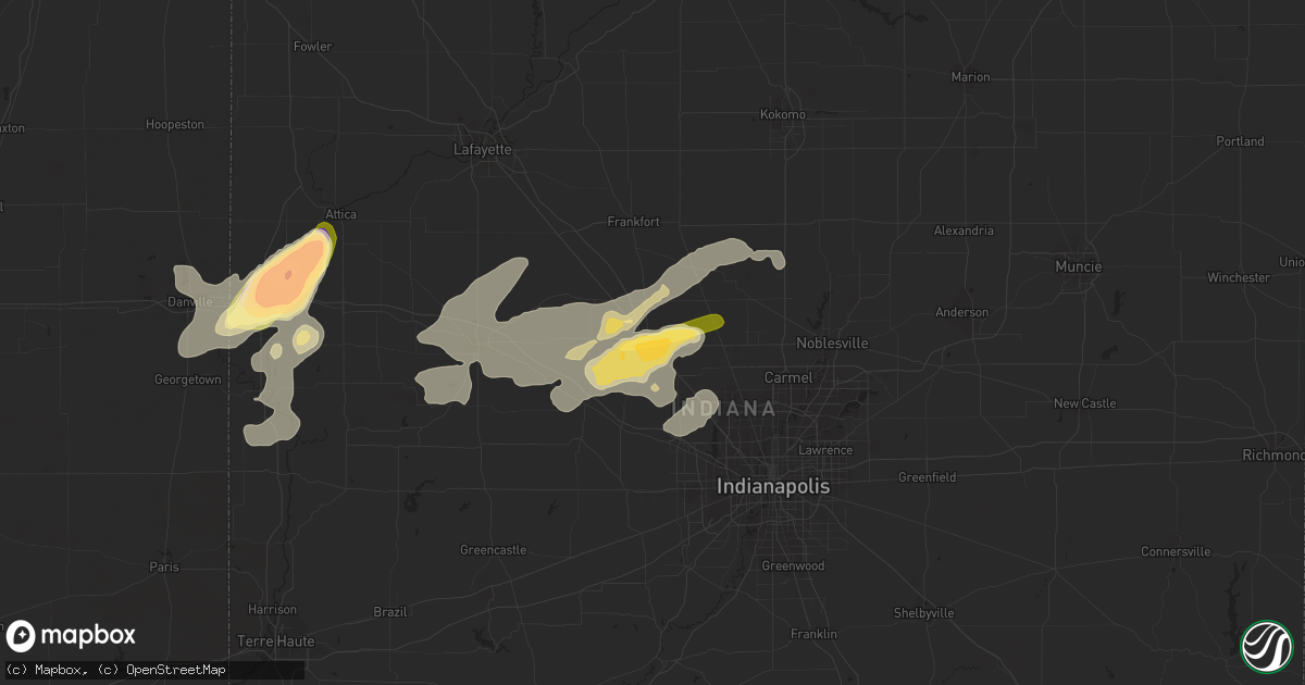 Hail map in Lebanon, IN on May 6, 2023