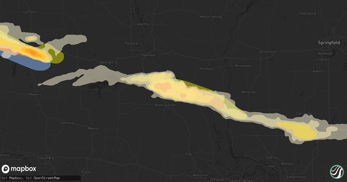 Hail map in Louisiana, MO on May 6, 2023
