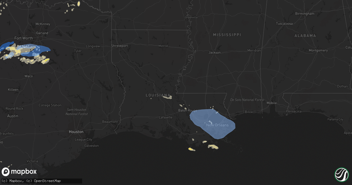 Hail map in Louisiana on May 6, 2023