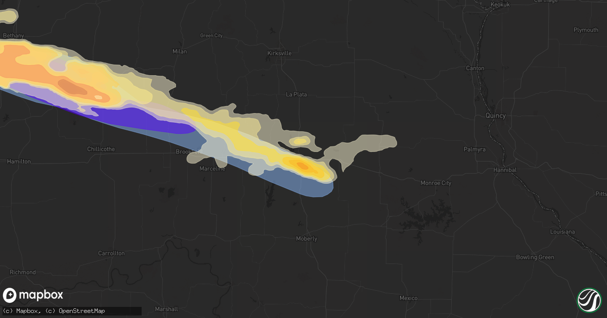 Hail map in Macon, MO on May 6, 2023