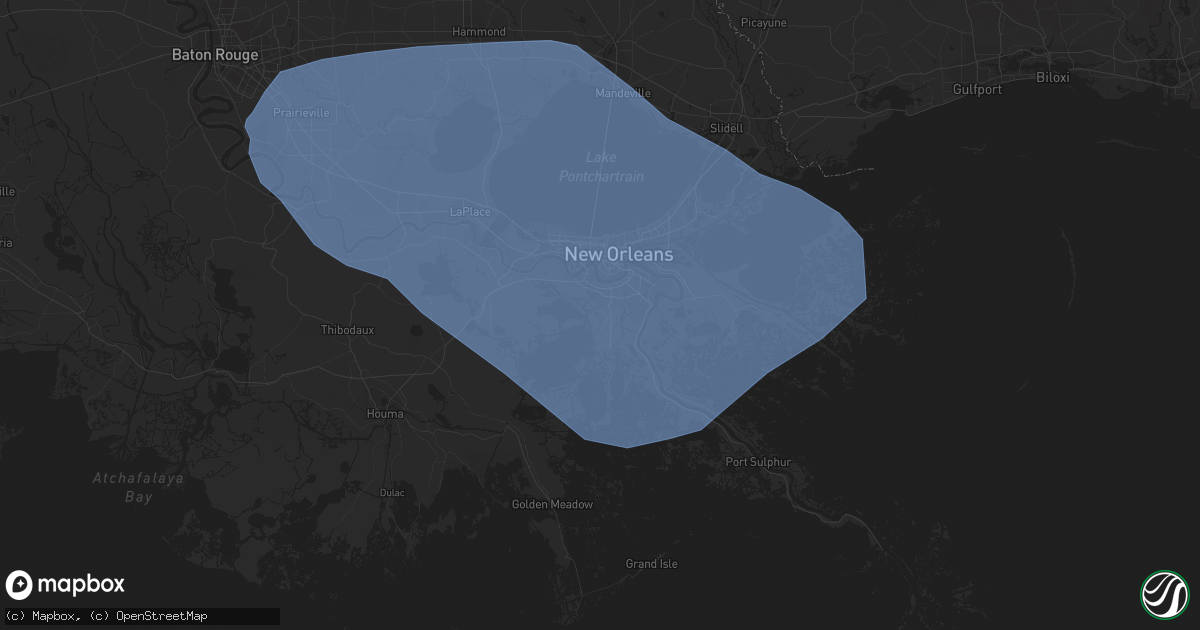 Hail map in Marrero, LA on May 6, 2023