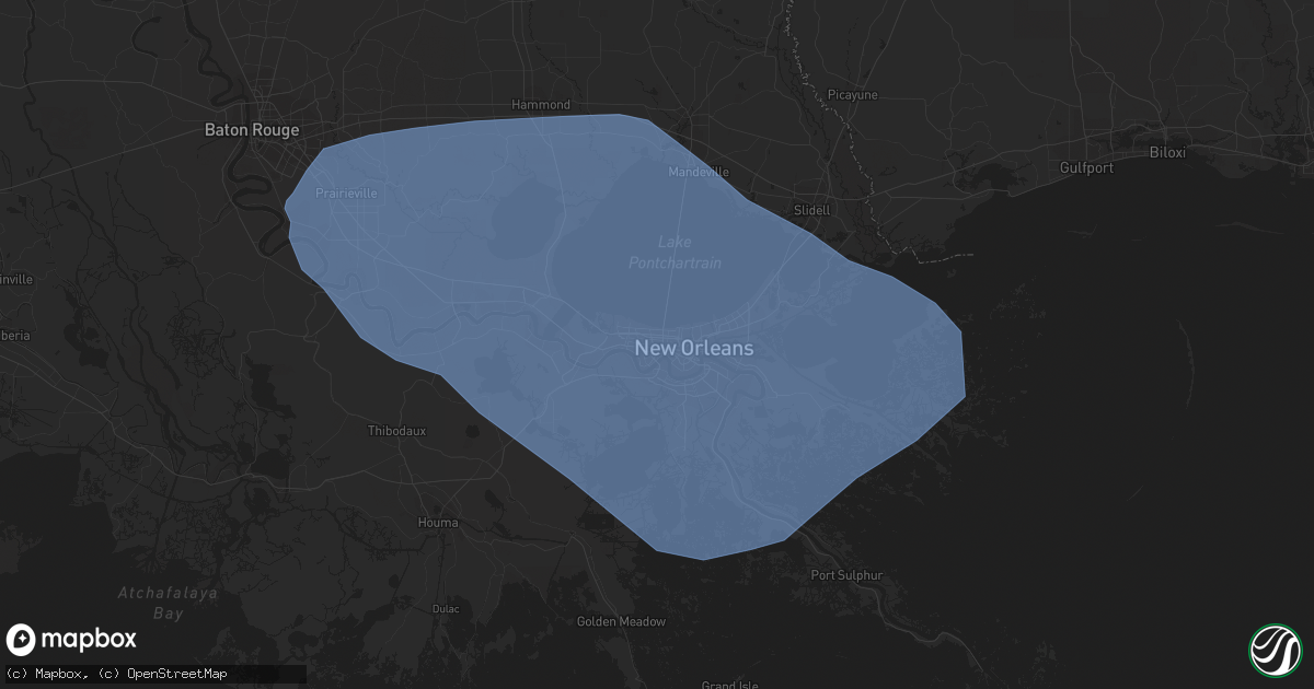 Hail map in Metairie, LA on May 6, 2023
