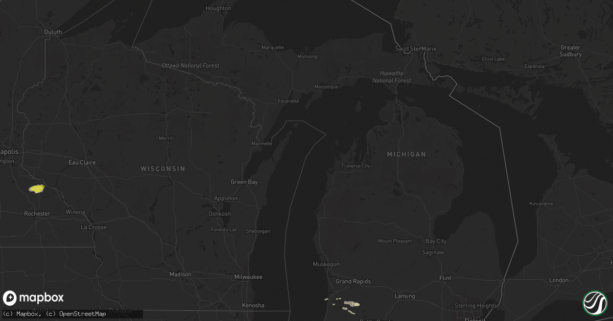 Hail map in Michigan on May 6, 2023