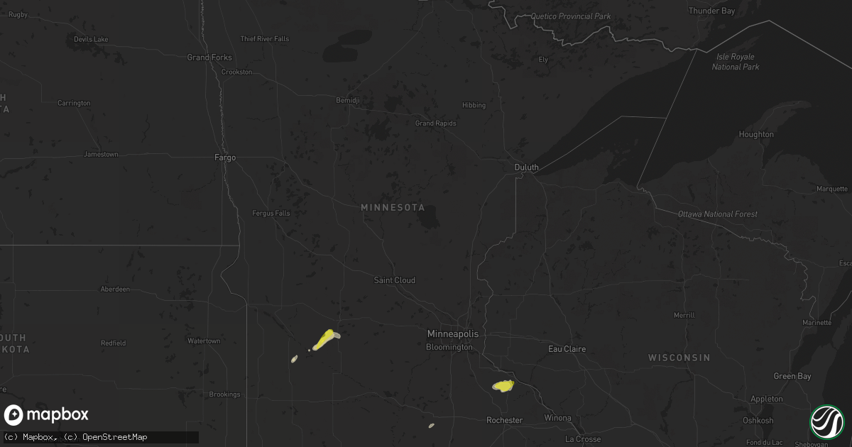 Hail map in Minnesota on May 6, 2023