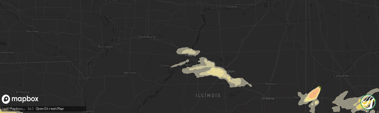 Hail map in Peoria, IL on May 6, 2023