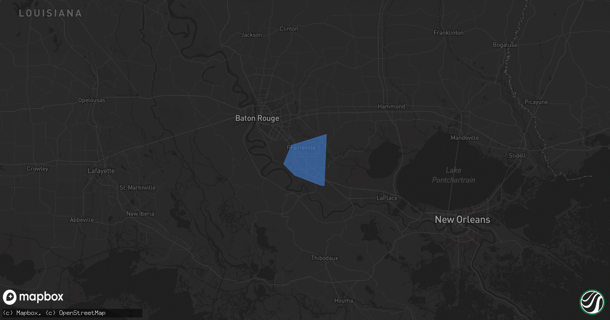 Hail map in Sorrento, LA on May 6, 2023
