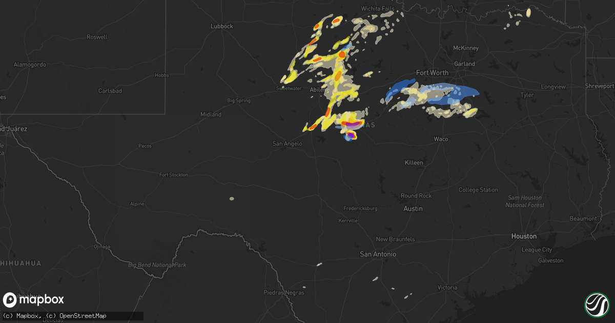 Hail map in Texas on May 6, 2023