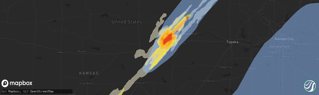 Hail map in Abilene, KS on May 6, 2024