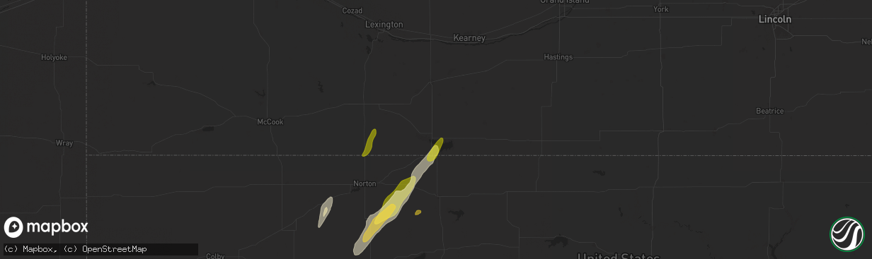 Hail map in Alma, NE on May 6, 2024