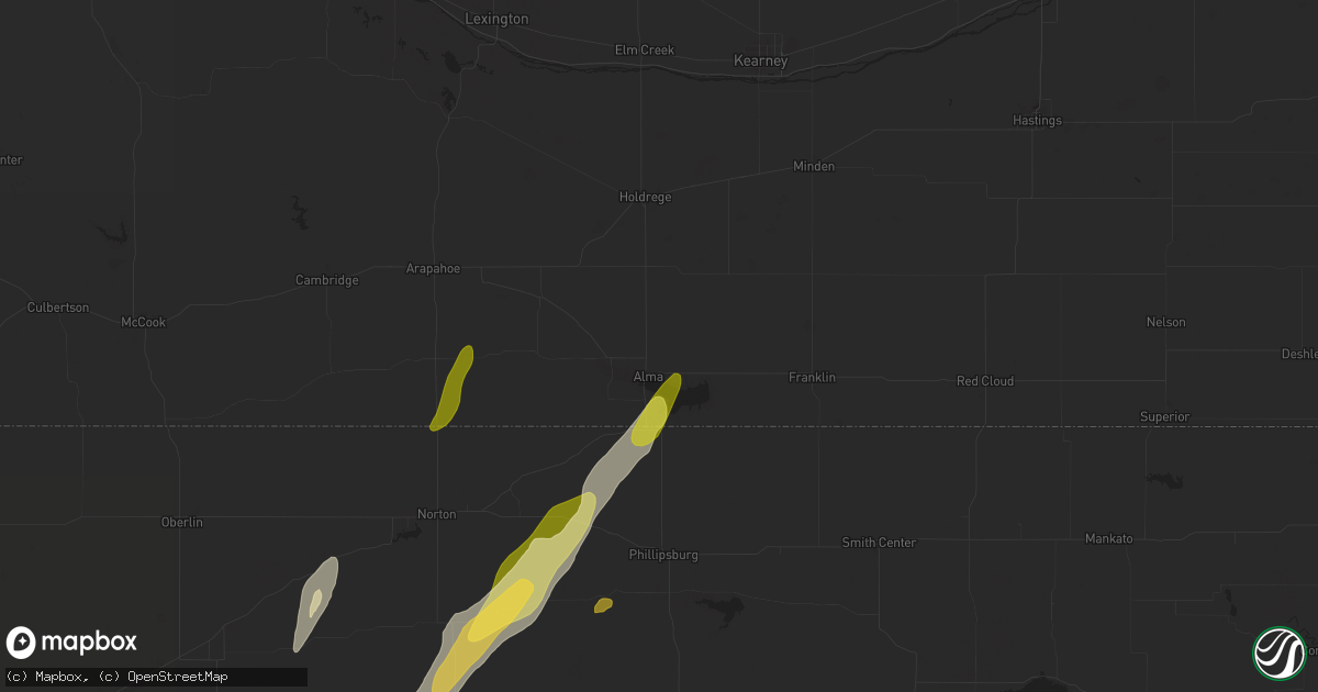Hail map in Alma, NE on May 6, 2024