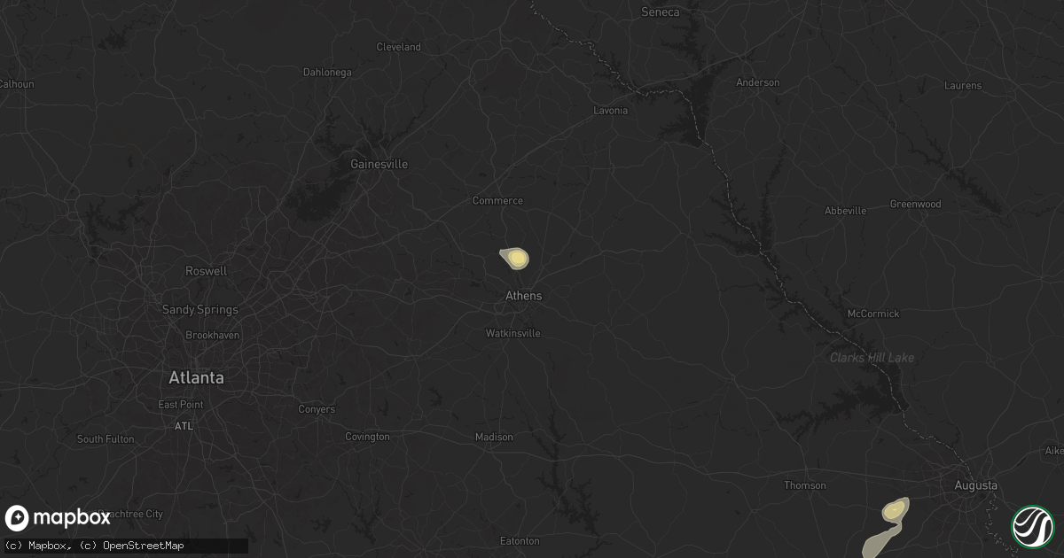 Hail map in Athens, GA on May 6, 2024