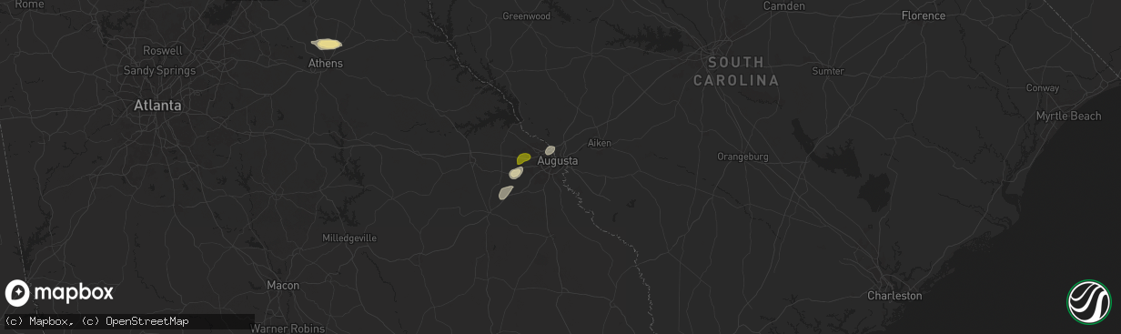 Hail map in Augusta, GA on May 6, 2024