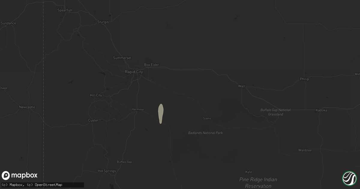 Hail map in Caputa, SD on May 6, 2024