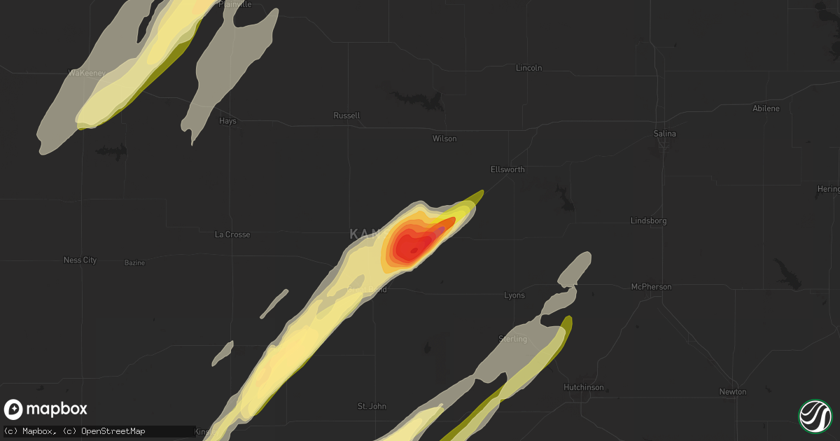 Hail Map in Claflin, KS on May 6, 2024 - HailTrace