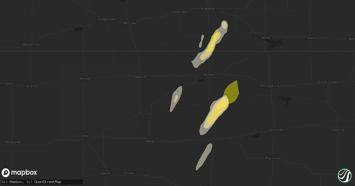 Hail map in Clayton, KS on May 6, 2024