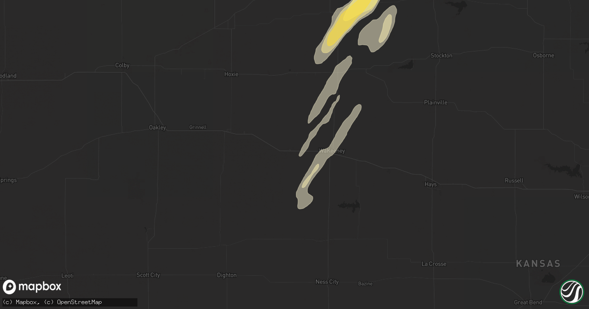 Hail map in Collyer, KS on May 6, 2024