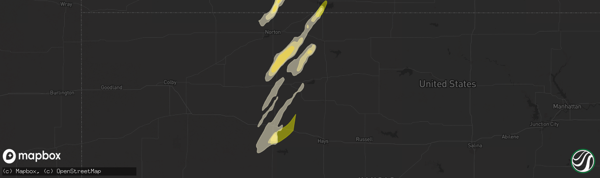 Hail map in Damar, KS on May 6, 2024