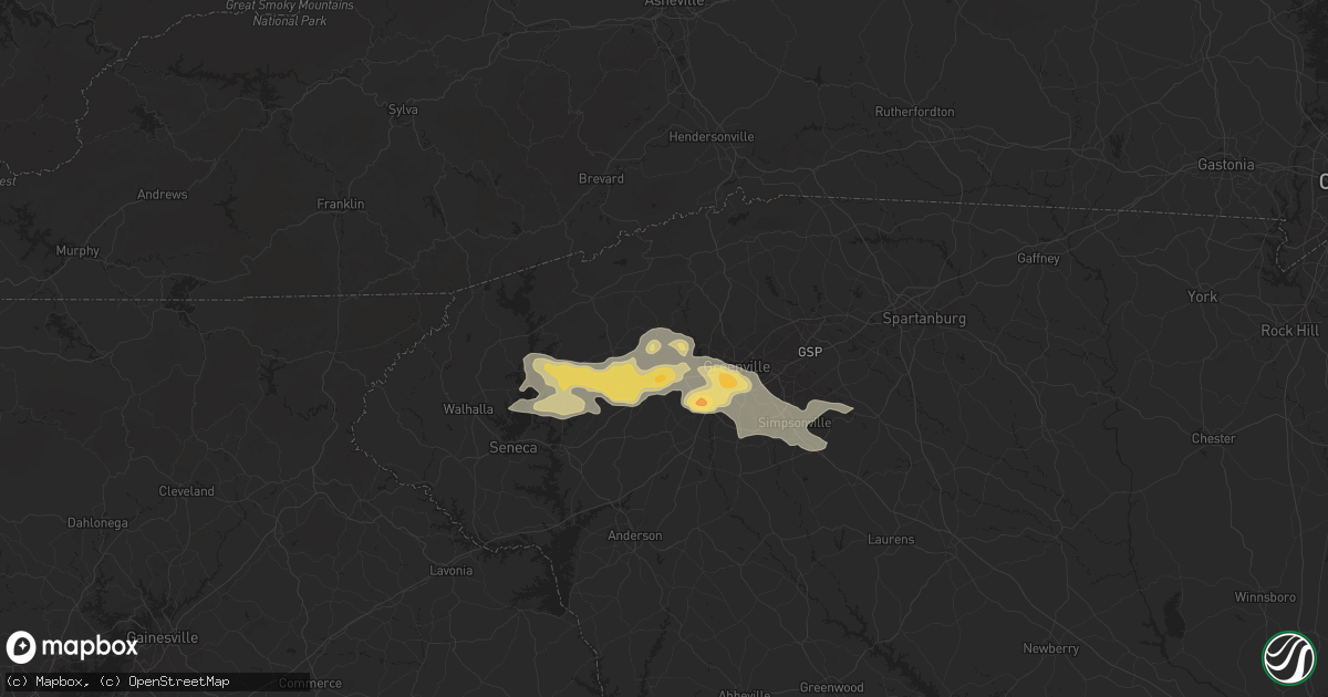 Hail map in Easley, SC on May 6, 2024